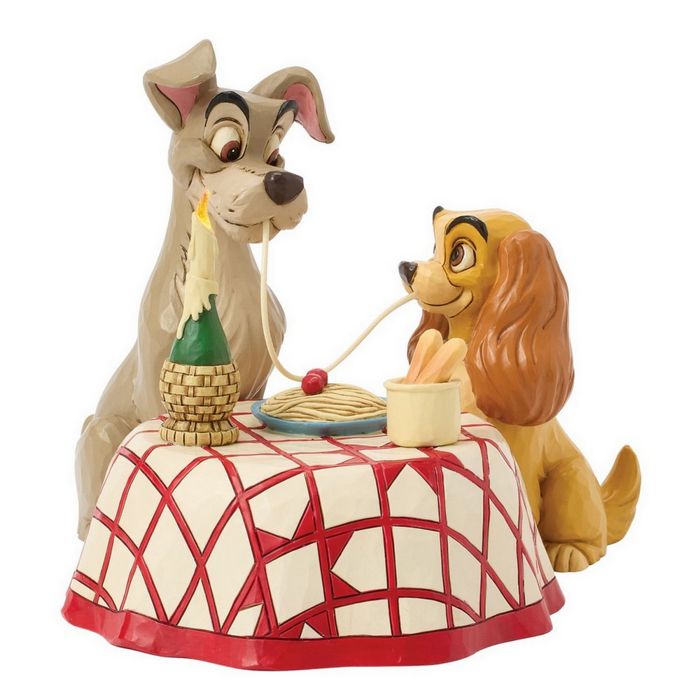 Figurines - Figurine Enesco Disney Traditions Jim Shore La Belle et le Clochard (spaghetti)