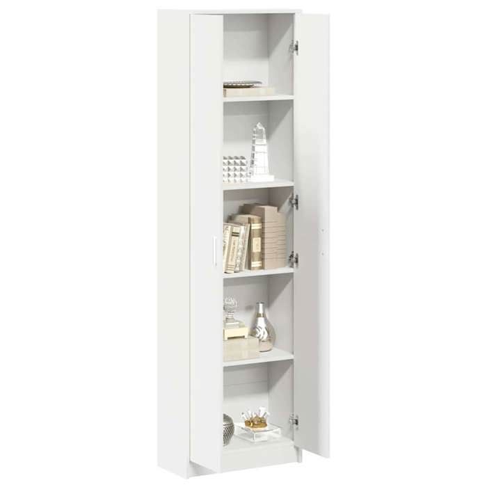 Blanc Cabinet chambre - JILLS - Placard - avec étagère Blanc 55 x 25 x 189 cm Bois dingénierie LV1636