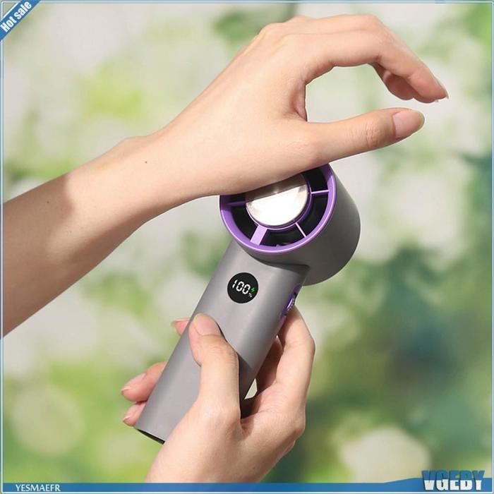 Ashata Ventilateur portatif Petit Ventilateur Portable Léger Sans Fil Haute Puissance éolienne Pour puericulture cale Gris Violet - Ashata