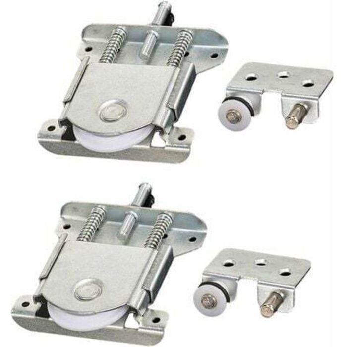 Lot de 2 pièces coulissantes pour porte de garde-robe roues roues roues rouleaux guides avec tampon amortisseur capacité de