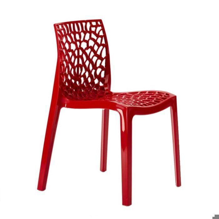 Chaise Polypropylène Design Nid dAbeille de Jardin Bistrot Gruvyer Grand Soleil - Rouge Chaise Polypropylène Design Nid dAbeille de Jardin Bistrot Gruvyer Grand Soleil - Rouge
