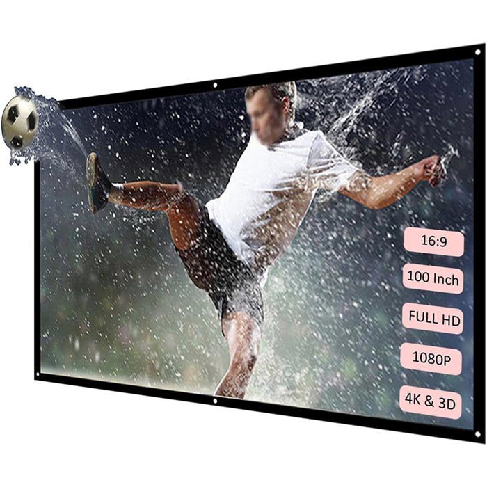 Projector Beamer Projection Canvas Beamer, 16: 9 Hd Projecteur Pliable Projecteur Canvas Projection ...