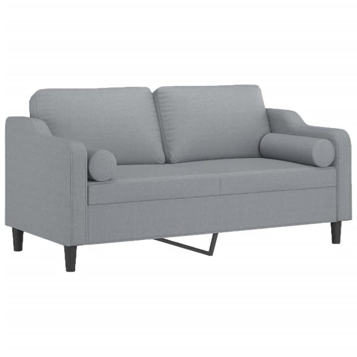 SHELL© SOFA-Canapé salon - 2 places - (par siège) : 110 kg - oreillers - gris clair 140 cm tissu C4230