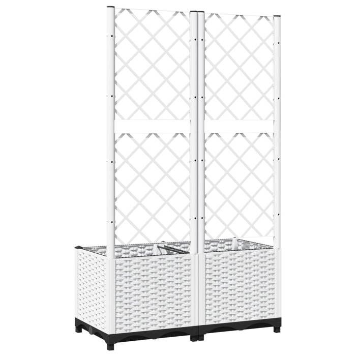 （Blanc）Pots & cache-pots - Jardinière - avec treillis - Blanc 80x40x136 ...