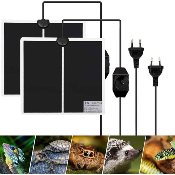 Tapis chauffant réglable pour reptiles - Unbrand - Température réglable 0-35°C - Puissance 5W - Résistant à lhumidité