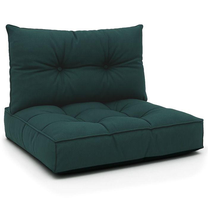 Coussin Lounge Mobilier Jardin Ensemble: siege 50x50 cm et dossier 40x50 cm - Vert