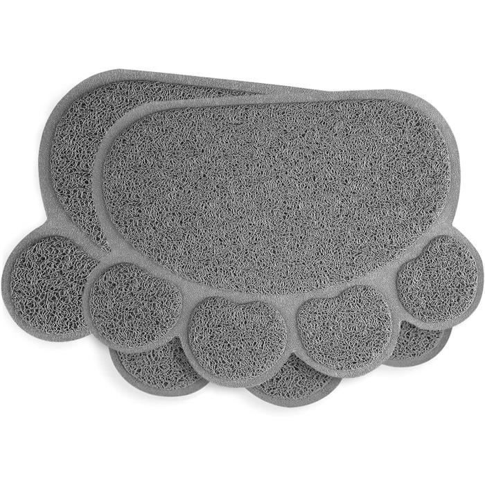 1 pièce Tapis litière chat forme de patte PVC imperméable antidérapant 42×32 cm pour bac à litière intérieur .
