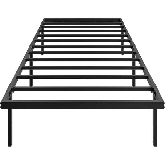 Cadre de lit - HOMCOM - avec rangement sous lit - montage facile silencieux - sommier en métal - 90x200cm - noir Cadre de lit - HOMCOM - avec rangement sous lit - montage facile silencieux - sommier en métal - 90x200cm - noir