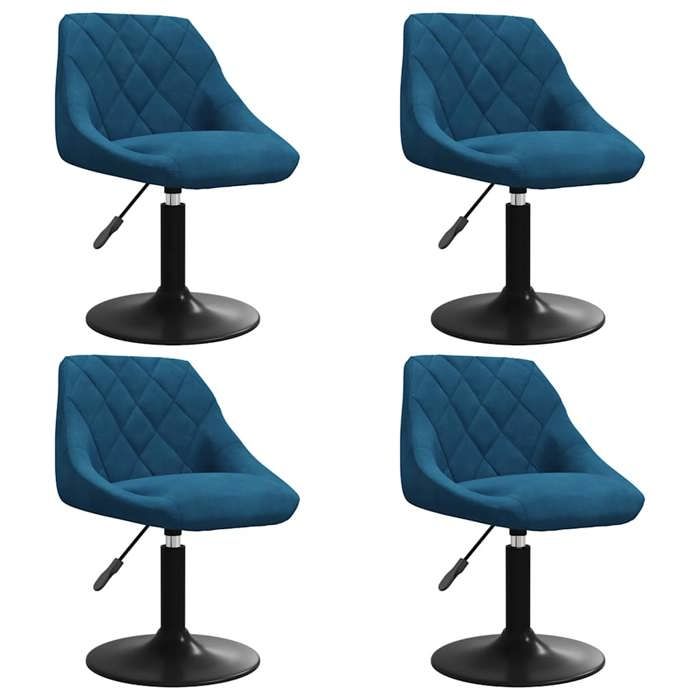 Chaises pivotantes à manger - (Set de 4) - Ergonomique DESGIN - bleu velours 46x44x(62.5-77.5) cm V598