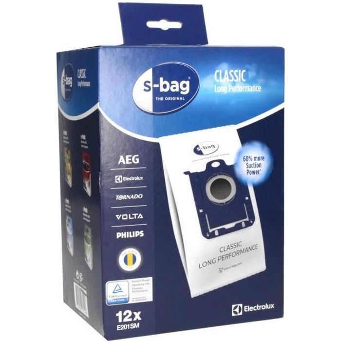 Electrolux Sacs aspirateur pour Progress S-Bag HEPA Anti-Allergy, 12  pièces, synthétique - Cdiscount Electroménager