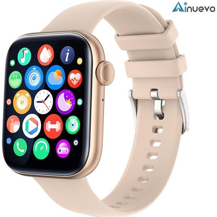 Montre Connectée Femme 1,8 IP67 Étanche Ainuevo P45 Appel Bluetooth  SmartWatch de Fitness pour Samsung XIAOMI iPhone Or Rose - Cdiscount  Téléphonie