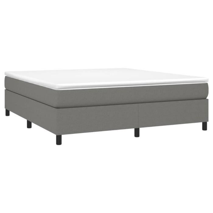 Sommier tapissier - AKOZON - 180x200 cm - Gris foncé - Lattes de contreplaqué - Pieds robustes