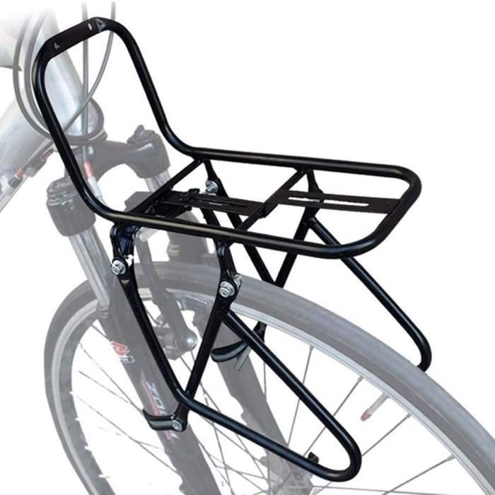 Porte-Bagages Avant Vélo 15kg - Compatible Freins Disque/V-Brake - Support Sac