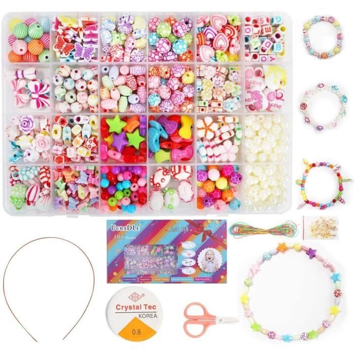ShenMo Perles pour Bijoux Perles Plates pour Bracelet Kit Perles d'Argile  pour Bracelet Coloré Bricolage, Cadeau Créatif Kit de Bijoux Bricolage pour  Enfant, Adultes(14) 