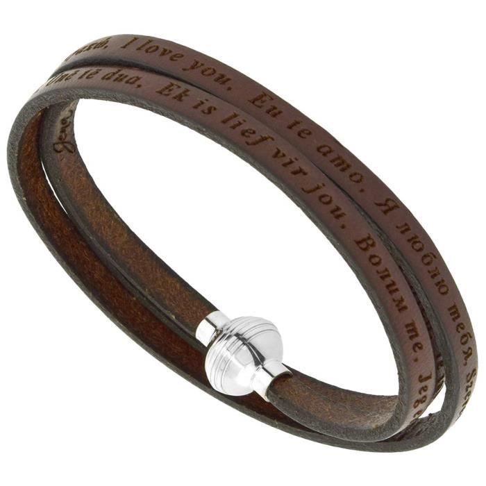 Bracelet Mno64 Italien Cuir Pleine Fleur 3 Wrap Je T Aime Bracelet Fermoir Magnetique En Acier Inoxydable Couleurs Assorties 7 8 Pou Achat Vente Bracelet Gourmette Bracelet Italien Cuir Pleine Cuir