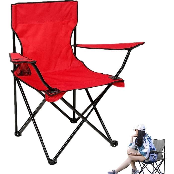 Chaise De Camping,Chaise De Jardin En Métal Pliable Avec Accoudoir