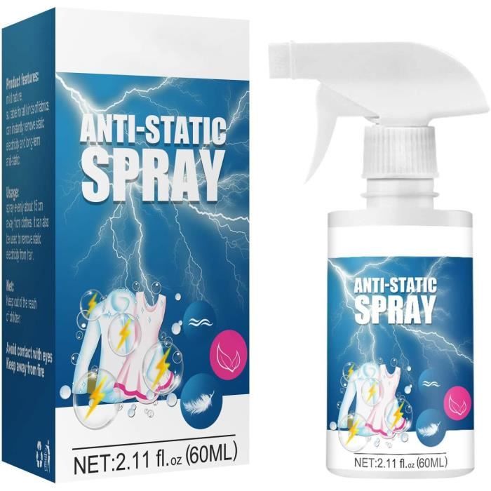 3pcs Spray Antistatique Spray Anti Statique Spray Antistatique Vetements  Réduit L'électricité Statique sur Les Vêtements, 60ml - Cdiscount Maison