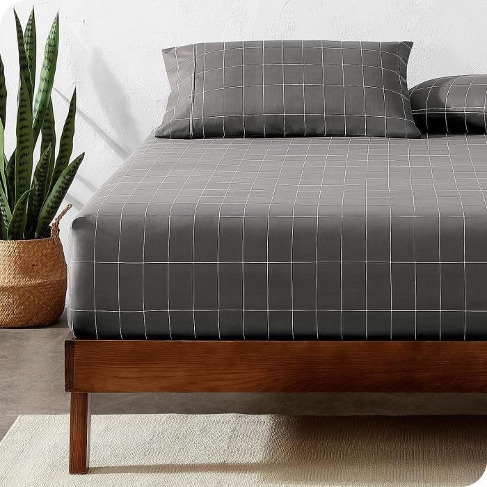 Drap-housse Microfibre 90x190/200cm - Hauteur Matelas 28cm, Ultra Doux, Respirant, Blanc - 7