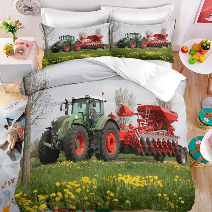 Housse De Couette 220X240 Enfant Doux Confortable Parure De Lit Pas Cher Microfibre Housse Couette Ado Garcon Tracteur 220 X u47555 Cdiscount Maison