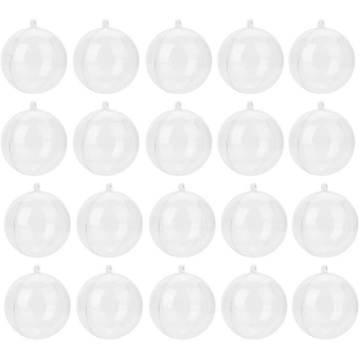 20 Boules De Noël Transparentes à Remplir - Décorations Suspendues 8cm (plastique)