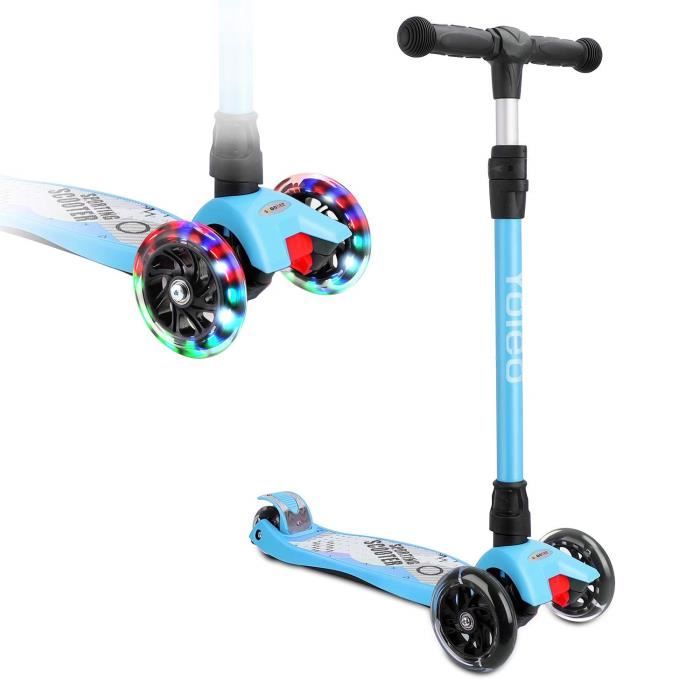 Yoleo Trottinette Enfant Led Roues Lumineux 2 Roues Arriere Anti Chocs Hauteur Garcons Filles De 3 A 6 Ans Cadeau Jouet Vehicule Ble Achat Vente Yoleo Trottinette Enfant Le Cdiscount