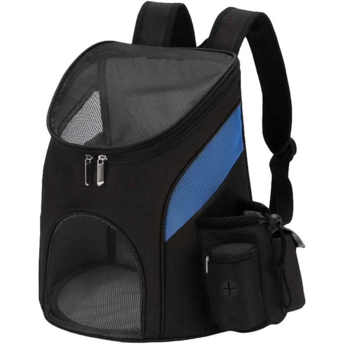 Sac à Dos Transporteur Pour Petit Chien Jusqu'à 5 Kg - Bretelles Réglables, Respirant - Pour Randonnée, Voyage (Noir, M) - 1