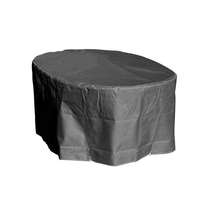 GREEN CLUB Housse de Protection Table Ovale de Jardin Haute qualité Polyester L 250 x l 110 x h 70 cm Couleur Anthracite