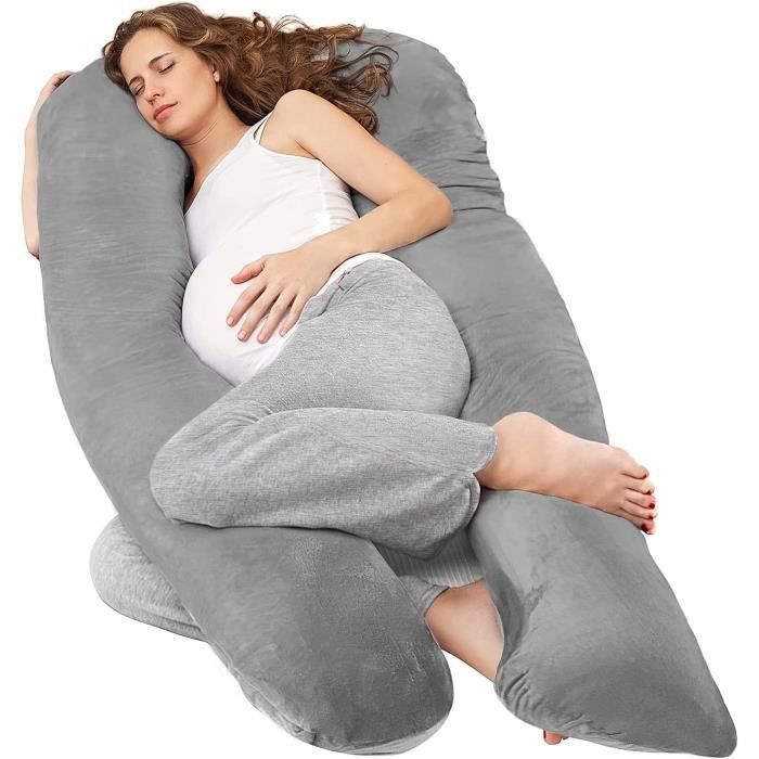 Oreiller De Grossesse GKXLH En Velours Doux - Réglable Pour Dos, Hanches Et Jambes