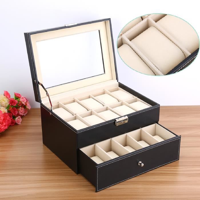 Haut de gamme 20 slot PU montre protection boîte en cuir boîte de rangement  de montre - YES , - Achat/vente boite a montre - Cdiscount
