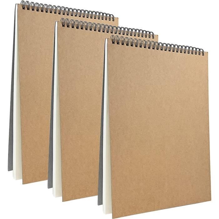 Carnet Dessin A4 Benxdara | 30 Feuilles 160GSM | Reliure Spirale 360° | Papier Sans Acide | Artistes