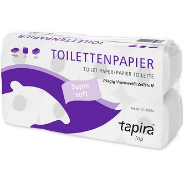 Tapira Papier Toilette, 4 Couches, Paquet Géant, Extra Blanc Noir