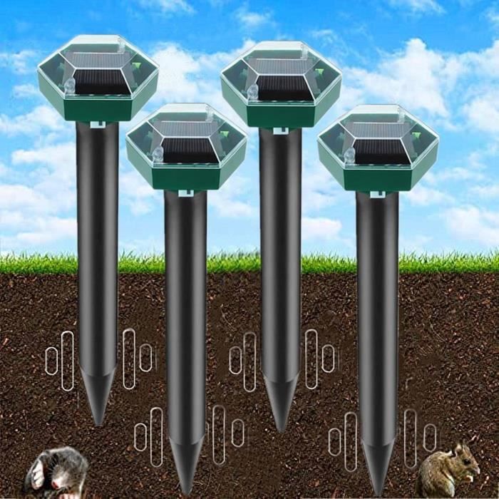 6 Répulsifs à Taupes Solaires Ultrasoniques Hojalis – Anti-taupe, Serpents, Rongeurs – Imperméable IP65 – Pour Jardin, Pelouse, Terrasse – Écologique Et Sans Danger