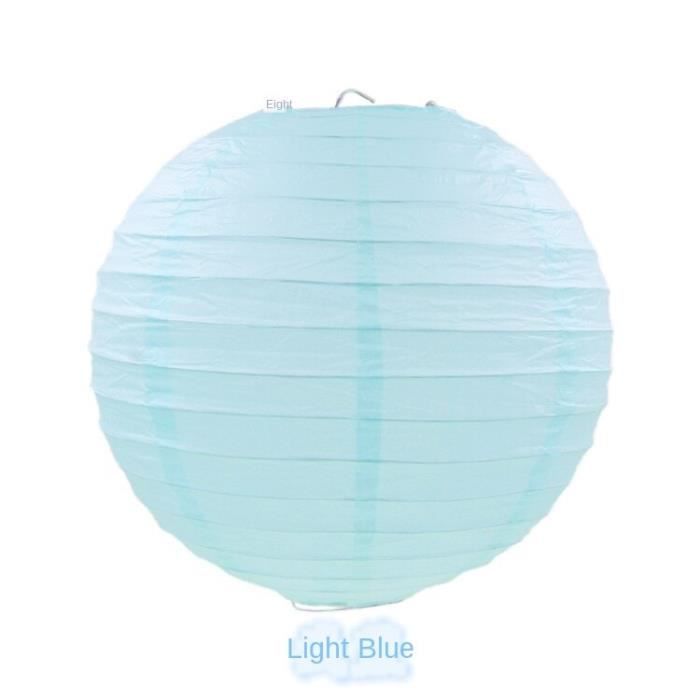 Lot De 20 Lanternes Chinoises Rondes En Papier Bleu Et Blanc - Tailles Variées 10-25 Cm - Idéal Fête De La Bière & Jardin