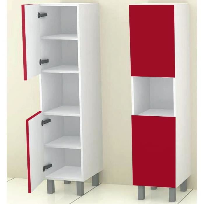 Armoire De Salle De Bain Reversible Cosmos Rouge 35
