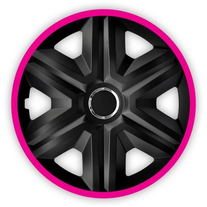 Enjoliveurs de roues FAST LUX noir- rose 15 \