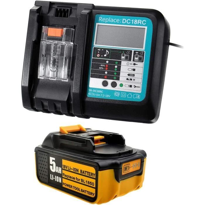 BL1850 18V 5,0Ah Batterie De Remplacement + Chargeur Pour