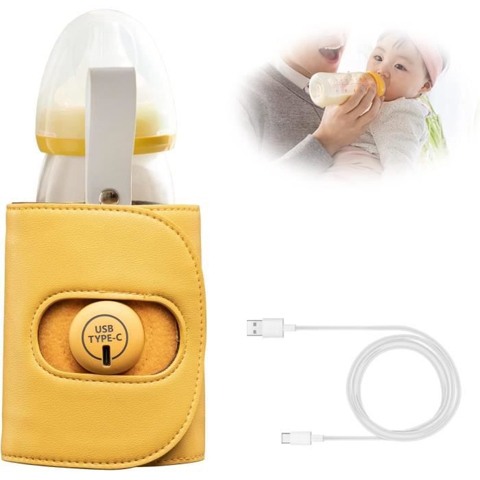 Biberon Chauffant Autonome Chauffe-biberon Portable Ainiupi - 6 Températures 37-55°C - Batterie 5200mAh Rechargeable USB Chauffe-biberon Température Réglable