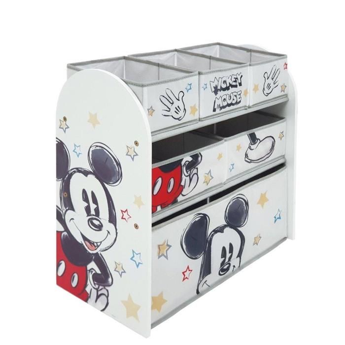 Étagère de rangement pour jouets Mickey Natural à plusieurs compartiments