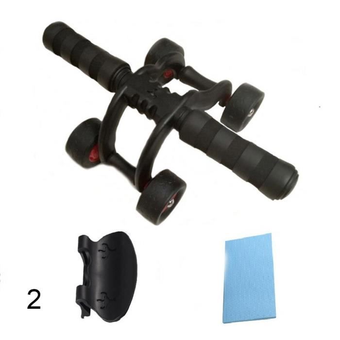 Roue Abdominale Automatique à Rebond – Double Roues Stables + Support Coudes + Tapis Genoux – Fitness Maison