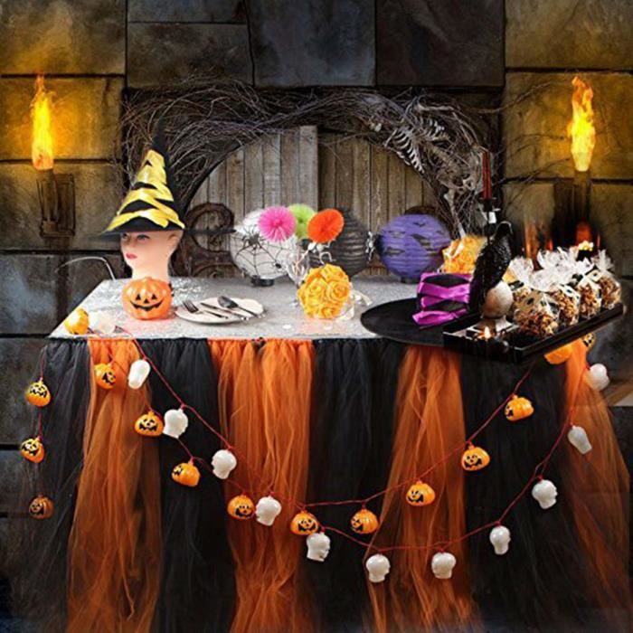 Nappe Jupe de Table en Tulle pour mariage decoration de la maison fete prenatale anniversaire Halloween Halloween D Cdiscount Maison