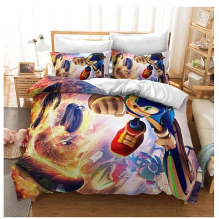 SHUAIG Parure de lit pour enfant - Impression 3D - En microfibre - Avec SHUAIG Parure de lit pour enfant - Impression 3D - En microfibre - Avec
