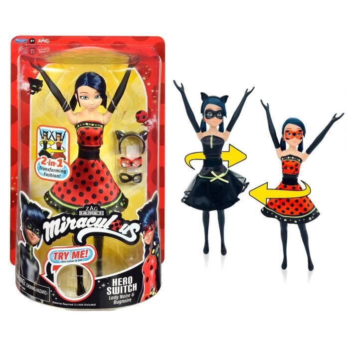 Bandai Miraculous Poupée Ladybug Transformation Poupée 26 cm Qui se transforme en Lady et Bug Jouet Miraculous Poupée articulée avec 2 Tenues Jouet Enfant et + P50414 - vue 8