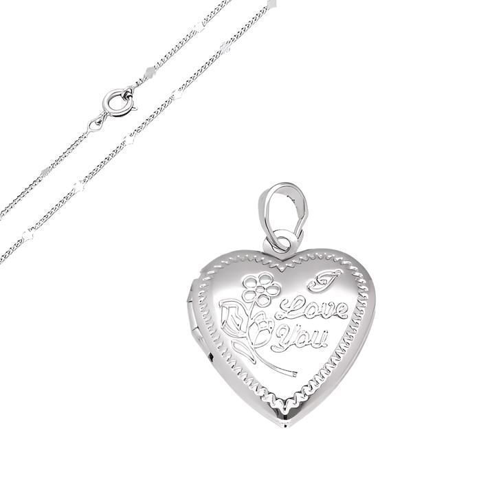 Pandora Collier Collier Pendentif Porte Photo Coeur Argent 925