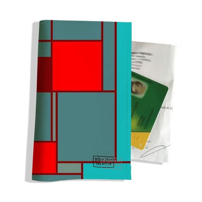 Porte ordonnance et carte vitale Inspiration Mondrian multicolores Réf.  PO1875 - Cdiscount Bagagerie - Maroquinerie