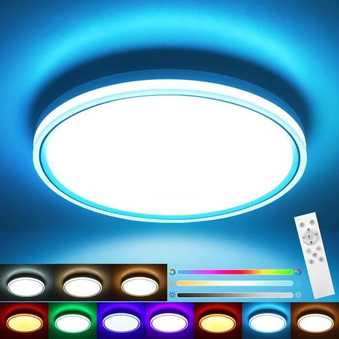 Wholede Plafonnier LED 24W 3240LM Dimmable Télécommande - Carré 29cm Pour Chambre, Salon, Cuisine