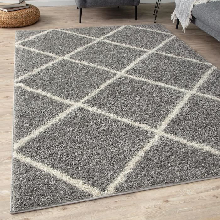 Tapis Shaggy Extra Doux 85x260 Cm - Poils Longs 5 Cm | Dessous Antidérapant | Salon, Chambre | Gris Foncé