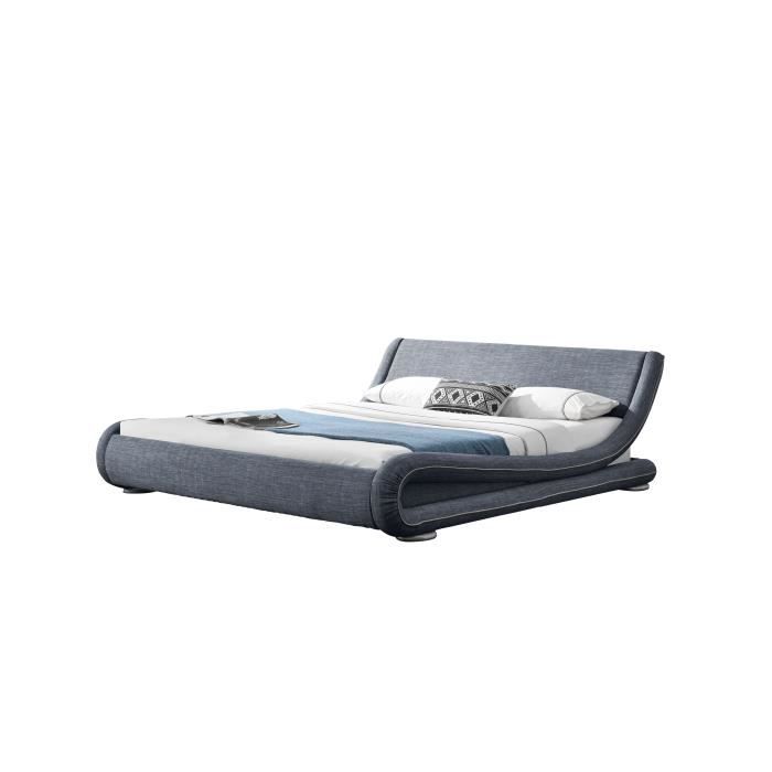 Love Lin Gris Souris 140x190 Cm Achat Vente Structure De Lit Love Lin Gris Souris 140x19 Soldes Cdiscount