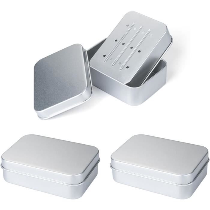 Lot De 2 Boîtes À Savon De Voyage Étanches En Aluminium Avec 1 Sachet À
