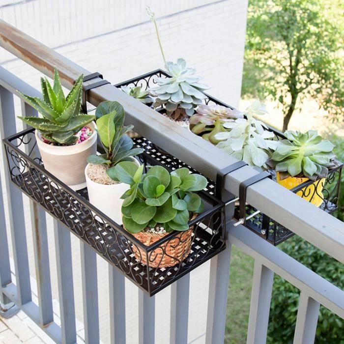 support en métal pour balcon rond pour intérieur et extérieur support pour pots de fleurs support pour plantes en fer æ— Support de pot de fleurs à suspendre