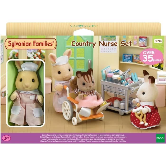 Figurines miniatures - SYLVANIAN FAMILIES - L'infirmière et accessoires pour soigner et nourrir les